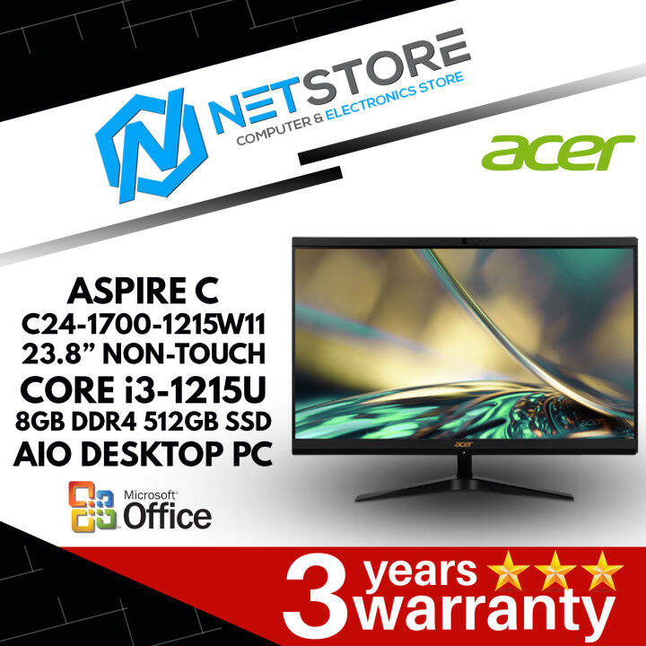 ACER ASPIRE C C24 1700 1215W11 23 8 NON TOUCH CORE I3 1215U 8GB