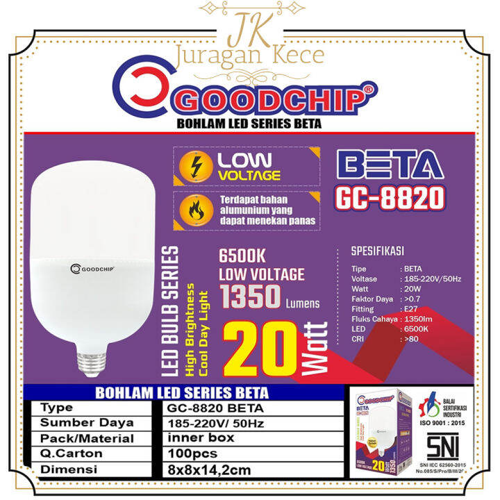 JUKE Bohlam Lampu LED 20 Watt Jumbo Series Goodchip GC 8820 BETA Kapsul