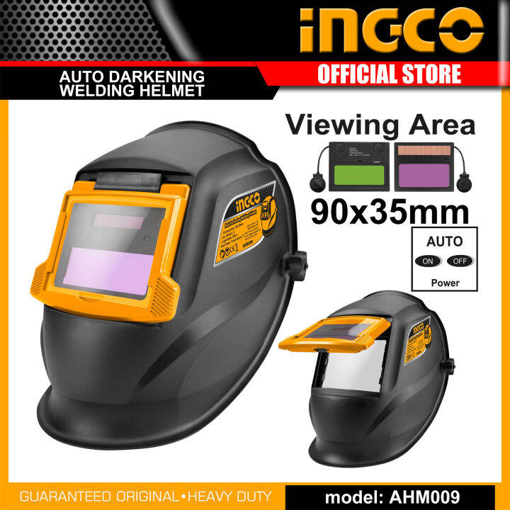 Ingco AHM009 Auto Darkening Welding Helmet Solar Re Chargeable No