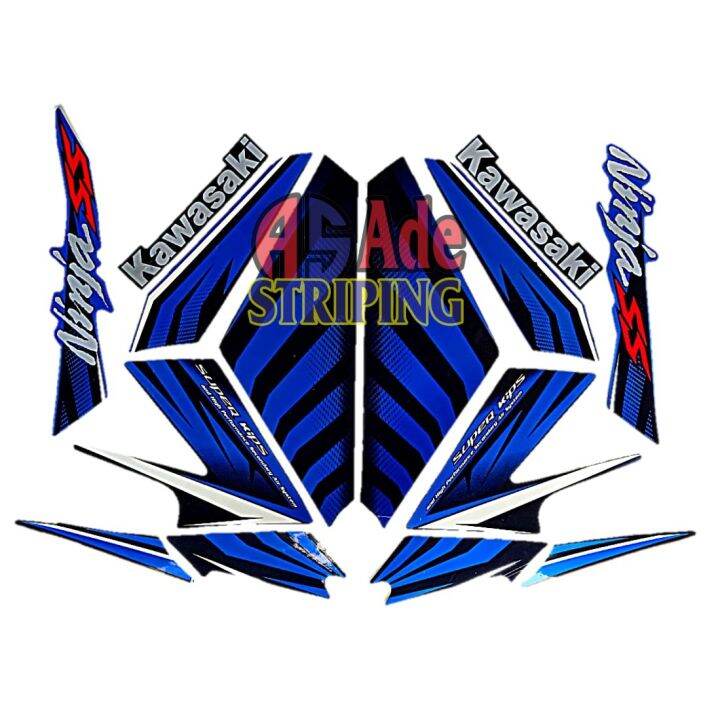 Stiker Striping Lis Body Motor Kawasaki Ninja Ss Biru Standar Full