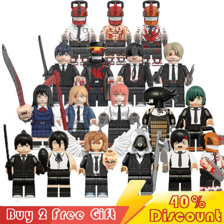 Chainsaw Man Minifigures Building Block Toy Denji Power Makima Mitaka