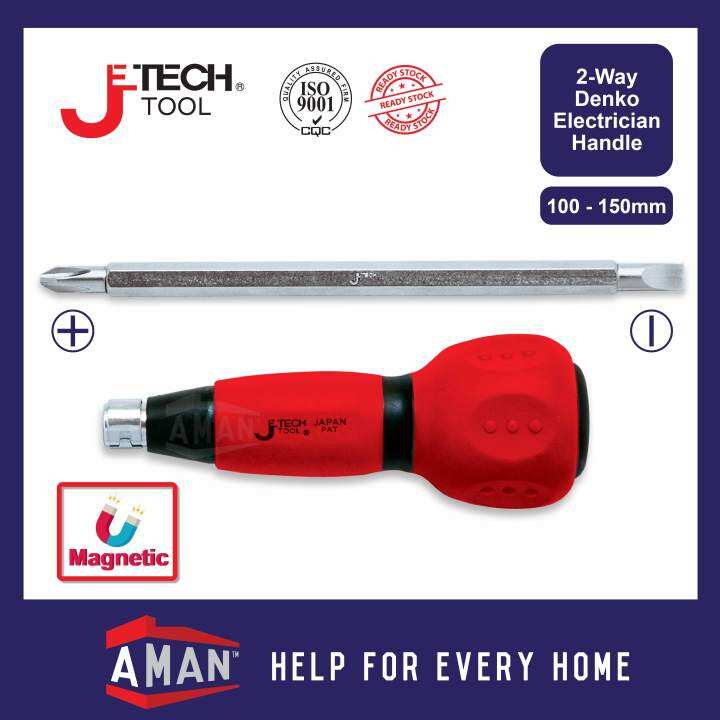 Jetech Way Magnetic Screwdriver Denko Electrician Handle Philip Flat