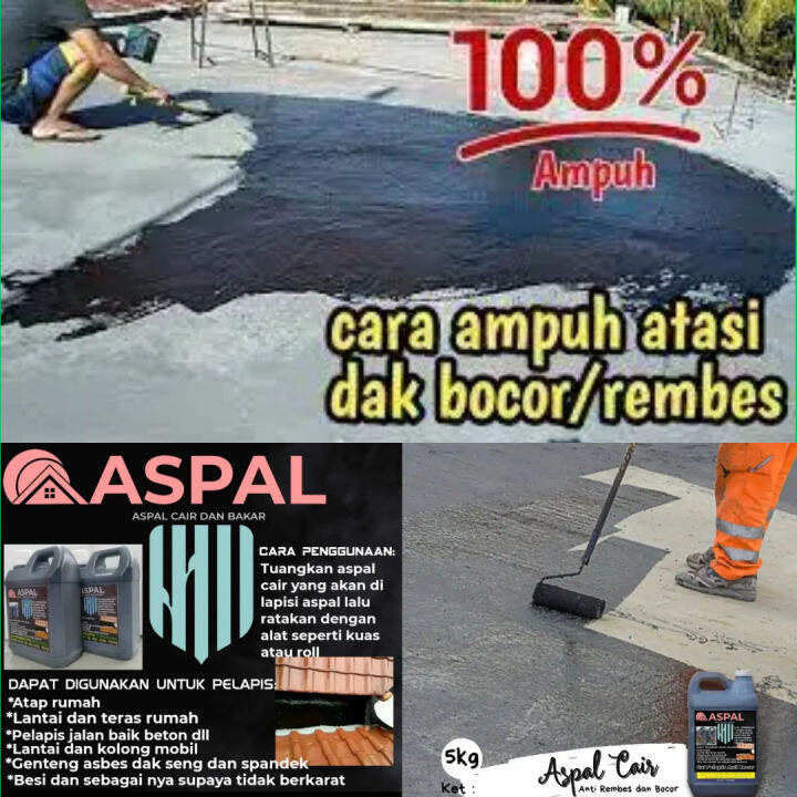 Waterproof Aspal Cair Cat Pelapis Anti Bocor Anti Rembes Lantai Talang