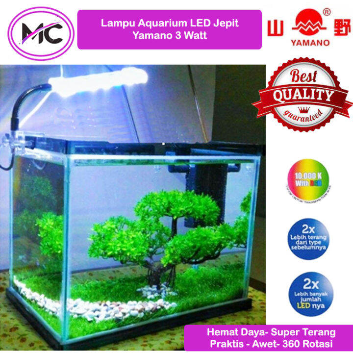 Lampu Aquarium LED Kecil Yamano Model Jepit Lampu Aquascape Akuarium