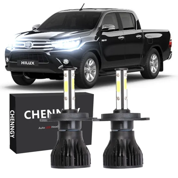 2PC 4Side H4 6000K LED Headlight Conversion Bulbs Kit For Toyota Hilux