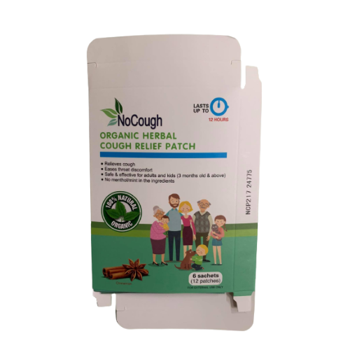 No Cough Nocough Organic Herbal Cough Relief Patch Sachets