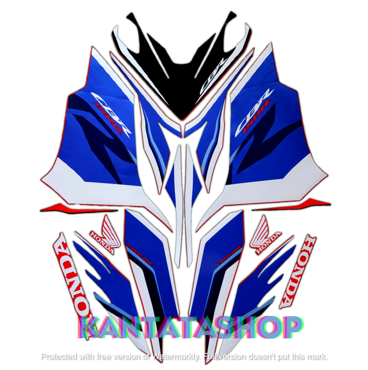 Stiker Striping Lis Les Body Motor Honda Cbr R Merah Biru Full