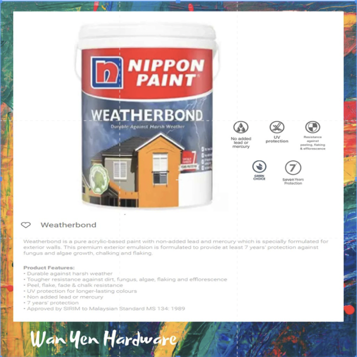 Nippon Weatherbond Brilliant White 1001 For Exterior 5 Litres