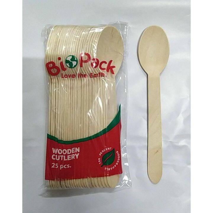 Disposable Wooden Spoon Fork And Knife 25pcs Pack Lazada PH