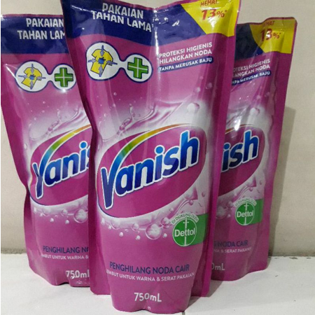 Vanish Pink Cair Kemasan Pouch 750 Ml Penghilang Noda Pakaian