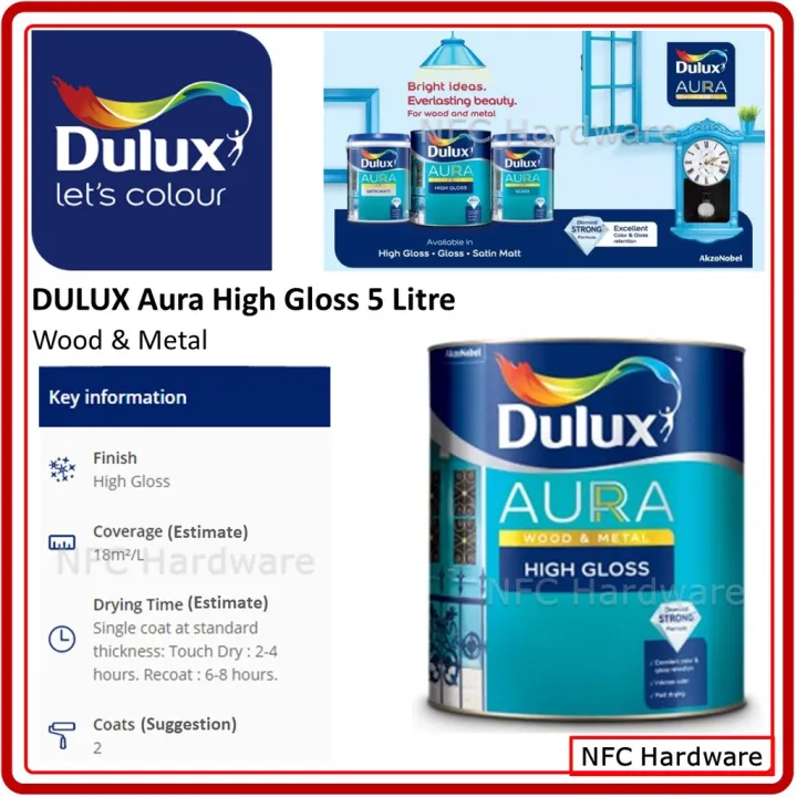 DULUX Aura High Gloss 5 Litre Lazada