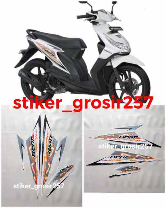 STIKER STRIPING LIS BODY HONDA BEAT KARBU 2012 PUTIH STANDAR Lazada