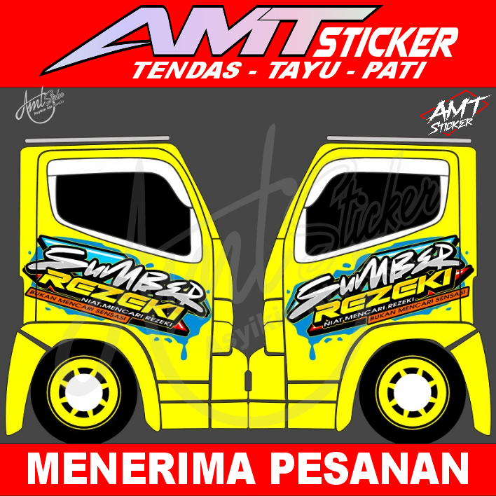 Stiker Pintu Samping Truk Canter Sumber Rezeki Bisa Custom Request