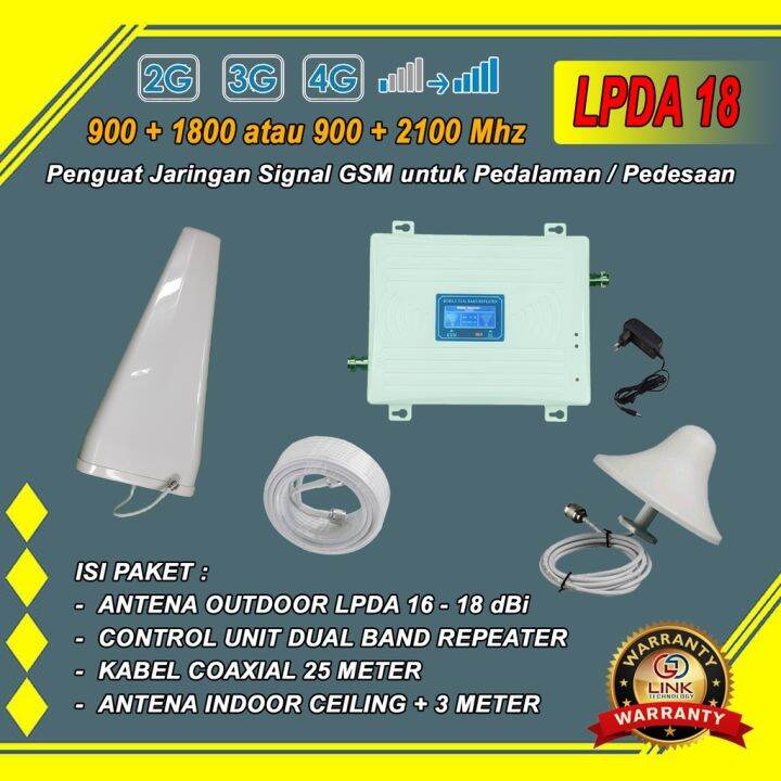 PENGUAT SINYAL HP GSM REPEATER DUAL BAND 2G 3G 4G DUALBAND 900 1800