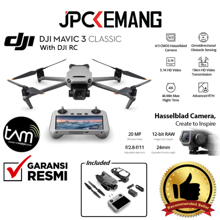 DJI Mavic 3 Classic With RC Drone Kamera JPC KEMANG GARANSI RESMI