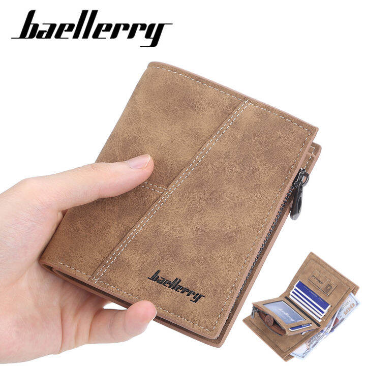 Baellerry Wallet Men New Short Credit Card Holder Vintage Coin