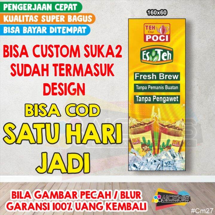 Spanduk Banner Es Teh Poci Fresh Spanduk Banner Custom Cm27 Lazada