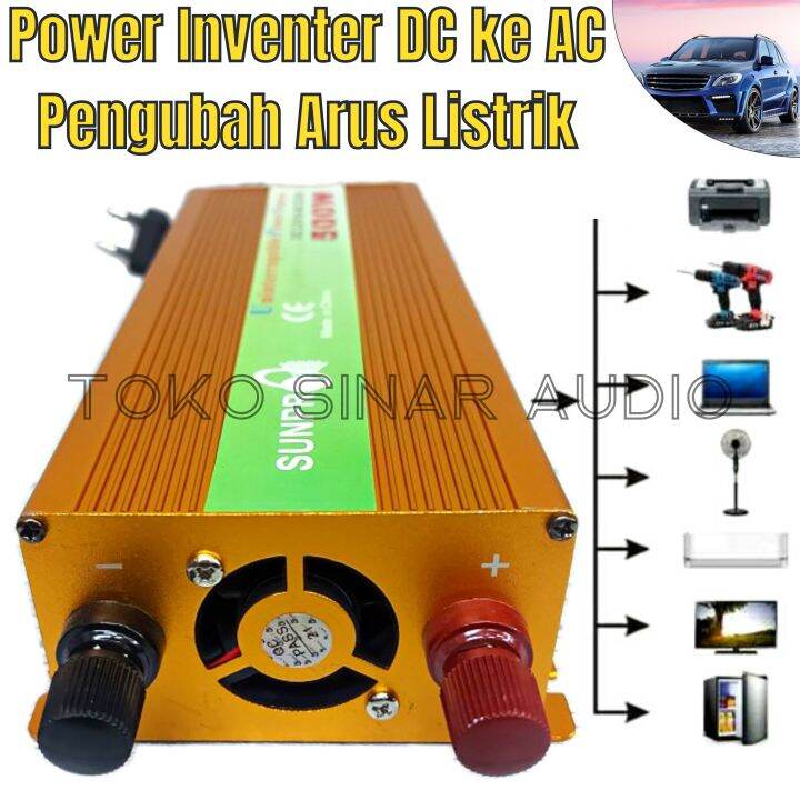 Power Inverter W Dc V To Ac V Sunpro U W Pengubah Arus