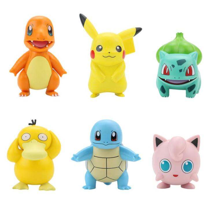 Pikachu Figurines Pikachu Action Figures 6Pcs Anime Pokemon Figures Elf