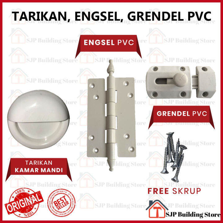 TARIKAN JENGKOL ENGSEL PVC 4 GRENDEL PVC SLOT UTK PINTU KAMAR