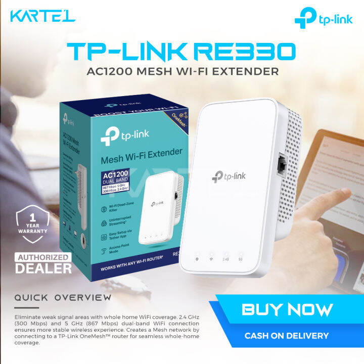 Tp Link RE330 AC1200 Dual Band Mesh Wi Fi Extender TP LINK Tplink