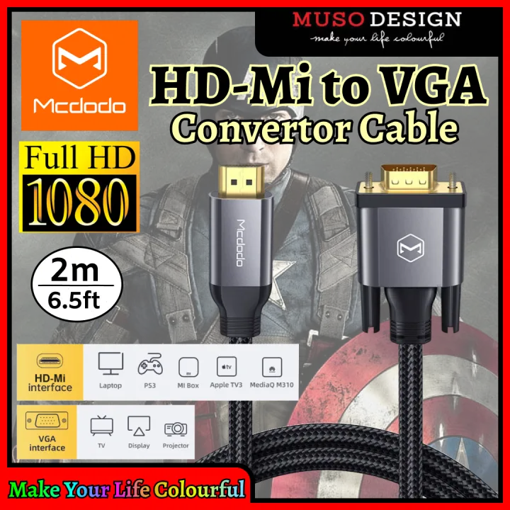 Mcdodo Hd Mi To Vga Convertor Cable Full Hd P M Video Transmission