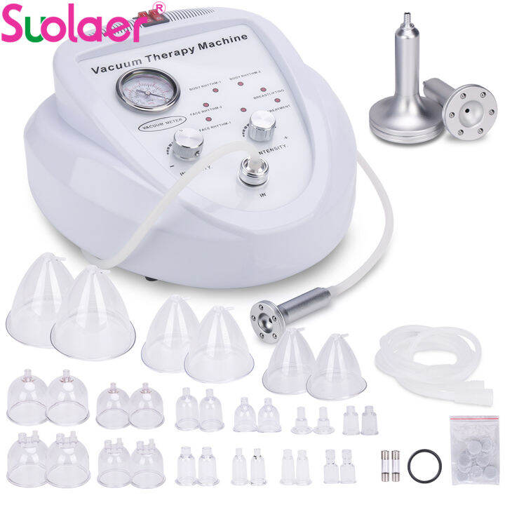 Suolaer 30 Cups Breast Enhancers Vacuum Therapy Machine Buttocks Vacuum