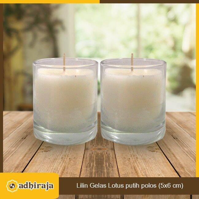 Lilin Ibadah Doa Rohani Gelas Natal Putih Polos Lotus 5x6 Cm Lazada