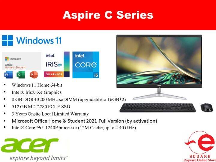 Acer Aspire C Series C W T All In One Desketop Lazada