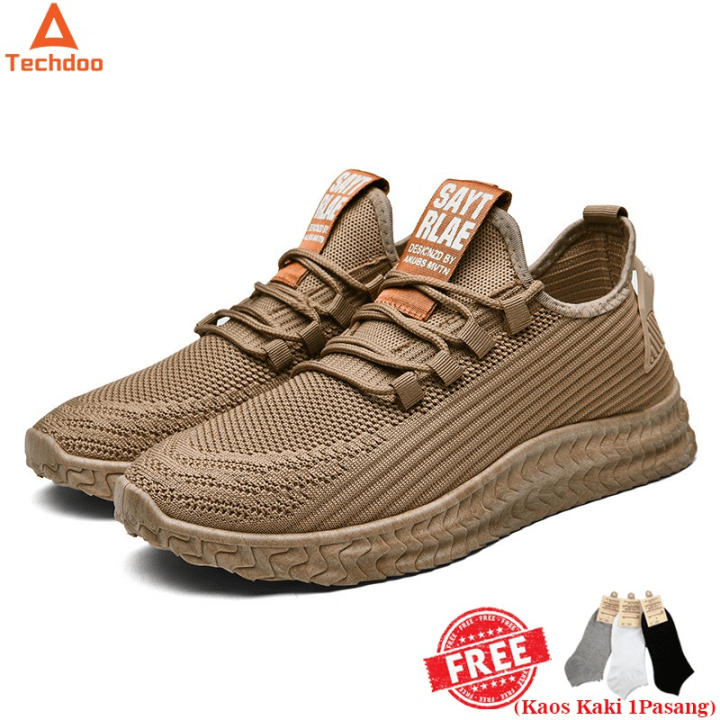 Leedoo Sepatu Running Sneakers Pria Sepatu Bahan Mesh Breathable Sepatu