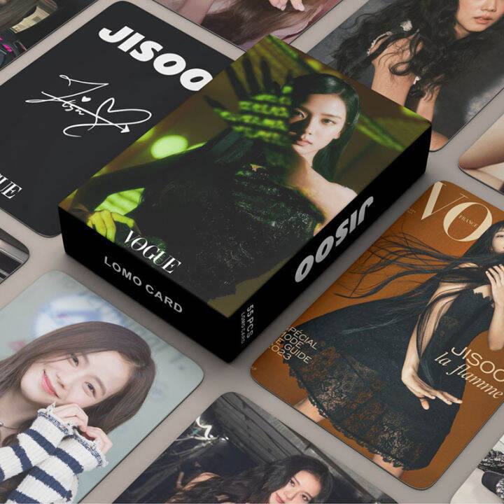 55pcs Box BLACKPINK JISOO Photocard 2023 Vogue LOMO Card Postcard