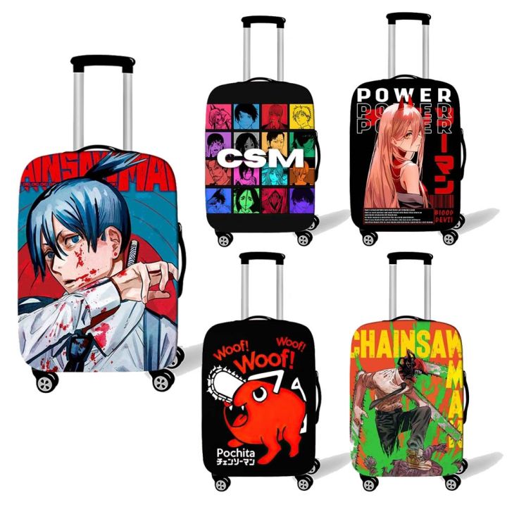 Anime Chainsaw Man Luggage Cover For Travel Denji Pochita Trolley