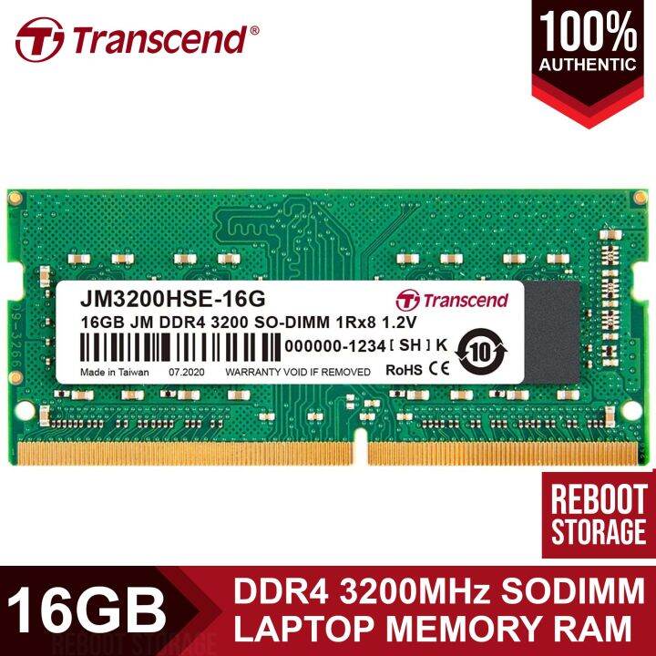 Transcend JetRam 16GB DDR4 3200 MHz SODIMM Laptop Memory Ram Lazada PH