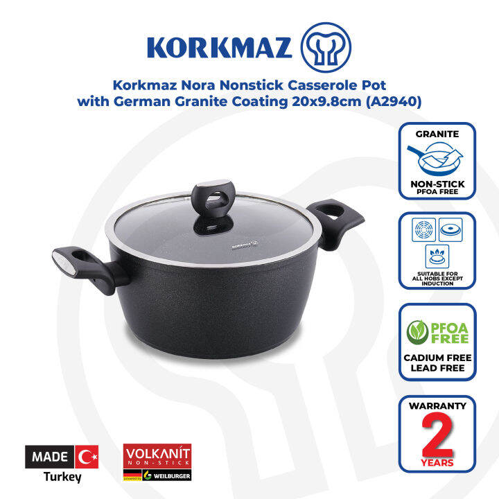 Korkmaz Nora Non Stick Stock Pot Soup Pot 28x13 7cm Free From PFOA