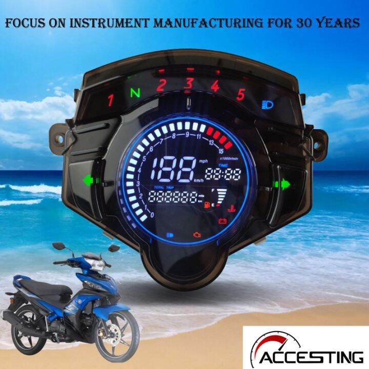 4 5SPEED RACING SPEEDOMETER Motorcycle Tachometer Digital Odometer