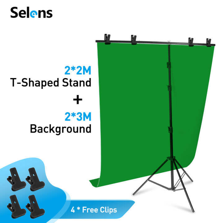 Selens Green Screen Polyester Backdrop Background With T Shaped Stand