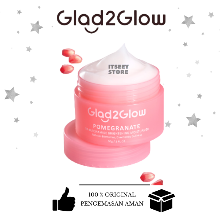 Glad2Glow Brightening Moisturizer Niacinamide 5 Pomegranate Pelembab