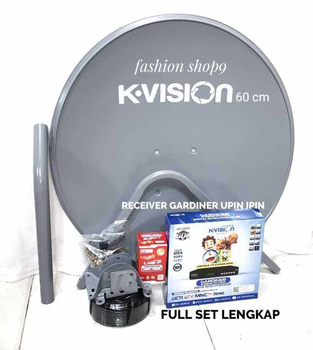 Parabola Mini Kvision 60 Cm Paket Receiver Gardiner Upin Ipin Odu