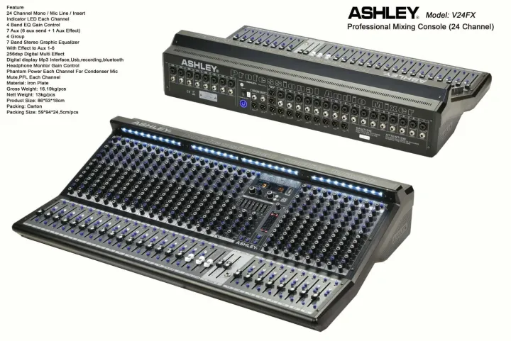 Mixer Ashley V24FX Profesional 24 Channel ORIGINAL Lazada Indonesia