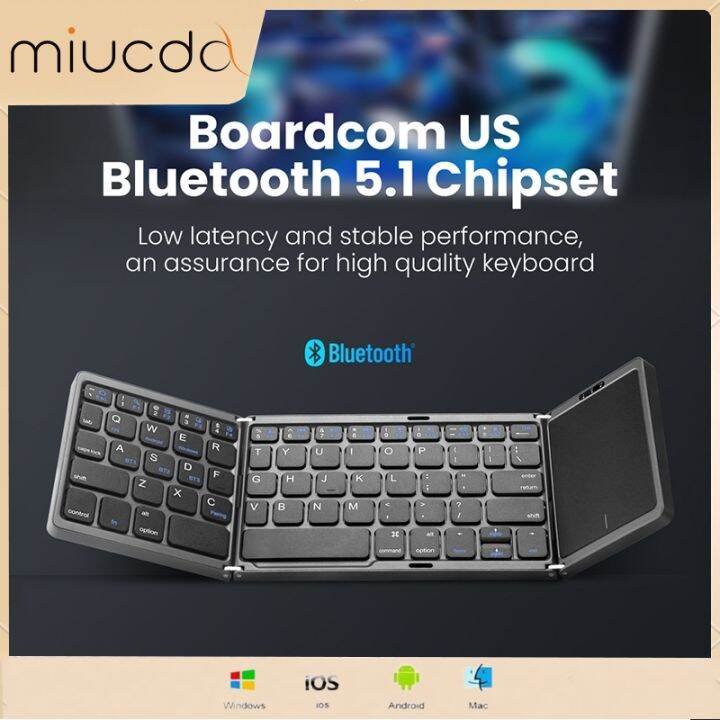 Miucda Portable Mini Folding Bluetooth Keyboard Foldable Wireless