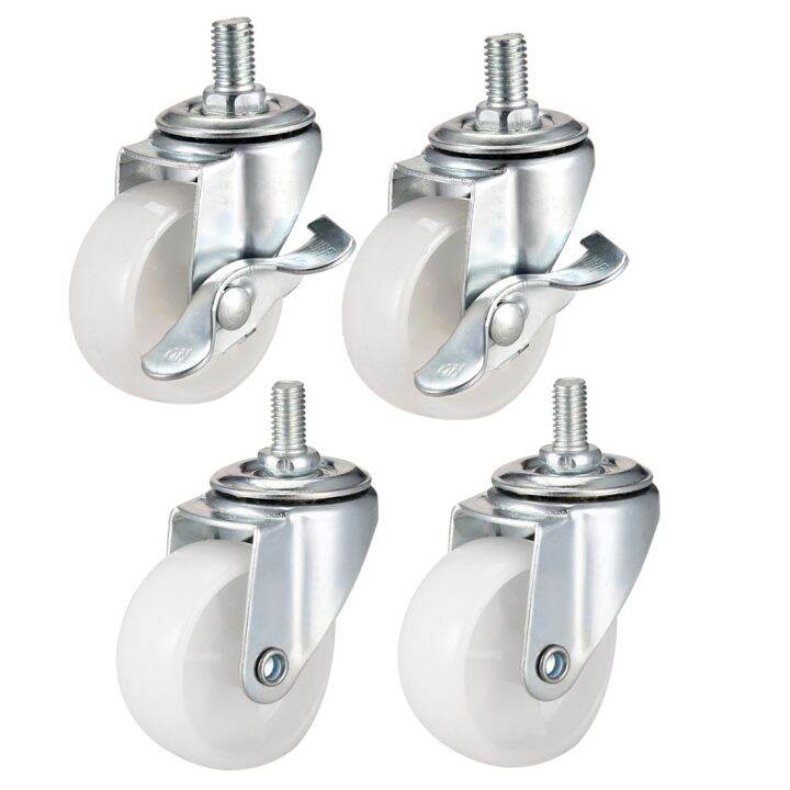 Uxcell 1 5 Inch 2 Inch Swivel Caster Wheels PP 360 Degree Threaded Stem