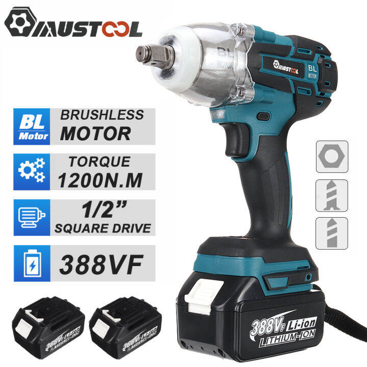 Mustool 388VF High Torque Brushless Electric Impact Wrench 1600N M