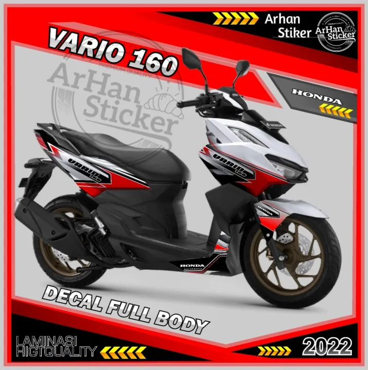 JUAL DECAL FULL BODY HONDA VARIO 160 TAHUN 2022 MOTIF GRAFIS STRIPING