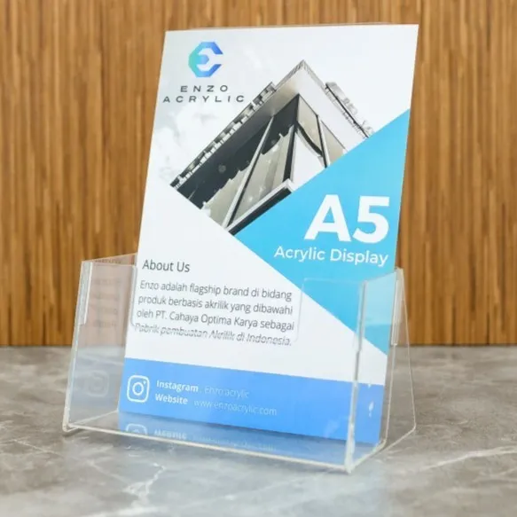 TEMPAT BROSUR A5 TENT HOLDER TENT CARD ACRYLIC TEMPAT DISPLAY BROSUR