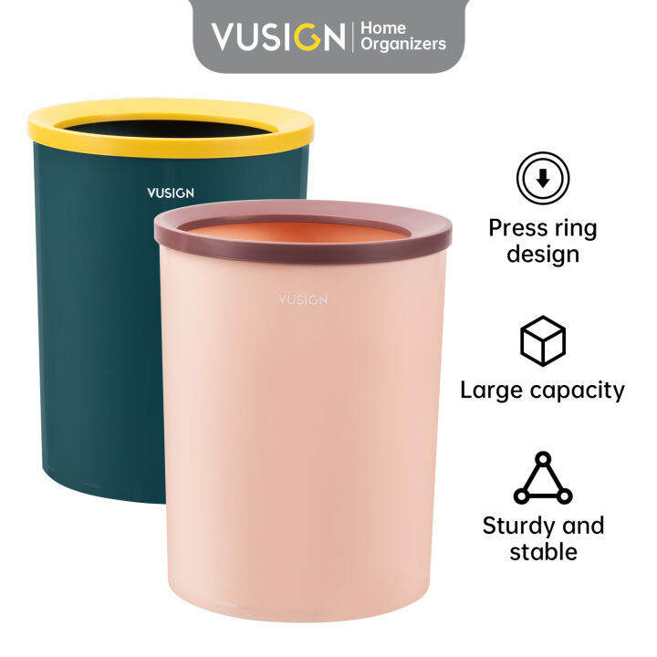 Vusign Trash Can Tempat Sampah Tong Sampah Ruang Tamu Warna Pink