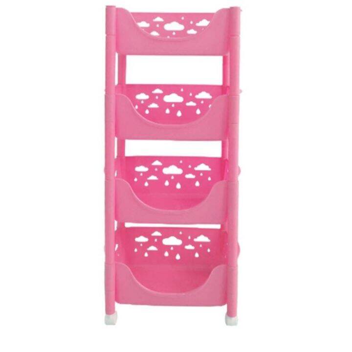 READY STOCK SW Plastic Trolley 3 4 Tier Cloud Trolley Storage Rack