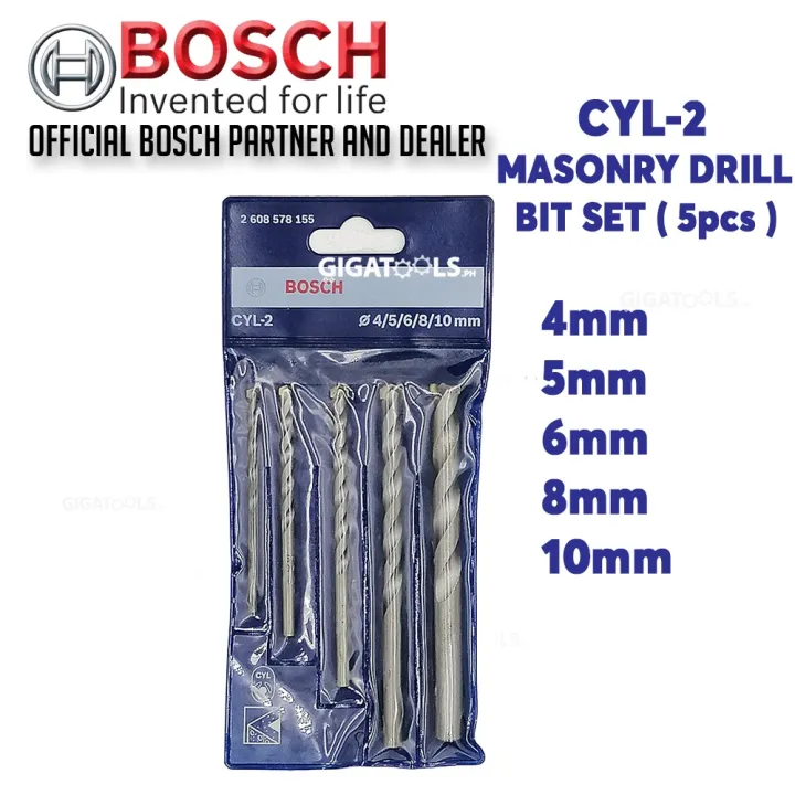 Bosch CYL 2 5pcs Masonry Drill Bit Set 4 5 6 8 10mm 26085781555q1