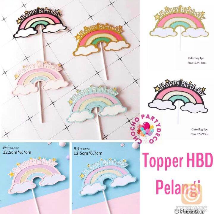 Topper Pelangi Rainbow Topper Kue Pelangi Awan Lazada Indonesia