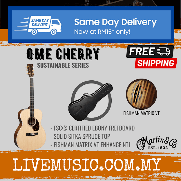 Martin Ome Cherry Fsc Sustainable Series Om Acoustic Electric Guitar