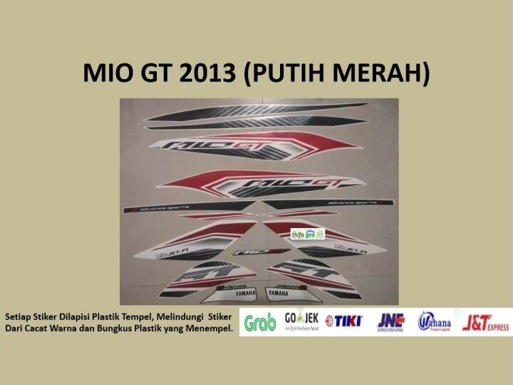 Mio Gt Putih Merah Motor Yamaha Sticker Striping Stripping Stiker